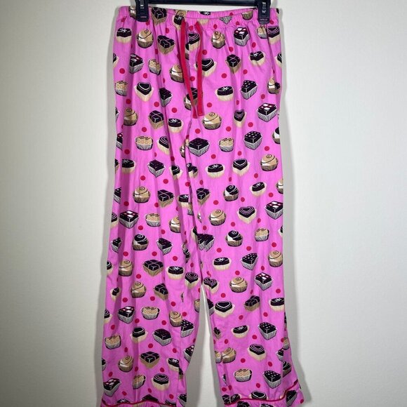 La Senza Pink Sweet Treat Print Button-up PJ Set Medium 100% Cotton! - Picture 3 of 7